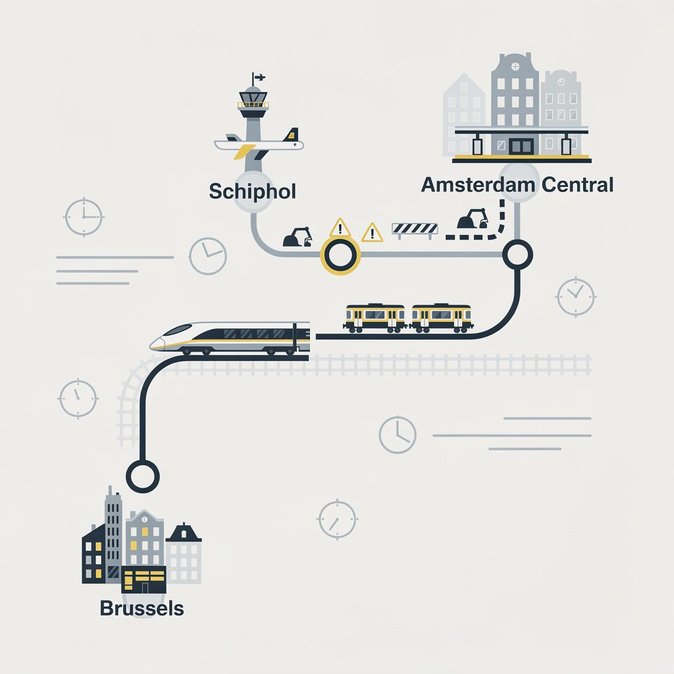 Weekend engineering works alter Brussels–Amsterdam Eurocity Direct service