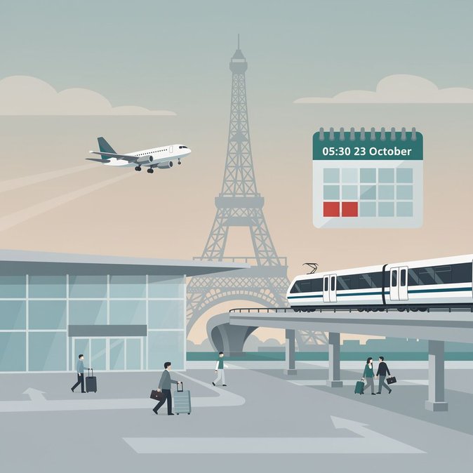Live strike dashboard shows no airport or rail walk-outs in Paris on 23 October