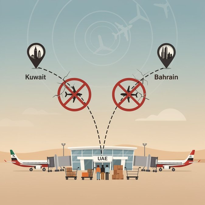 Airlines cancel UAE–Kuwait and UAE–Bahrain flights amid regional tension