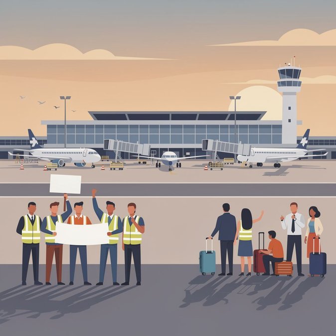 Palma Airport Swissport staff launch partial strikes, threatening peak-season flight schedules