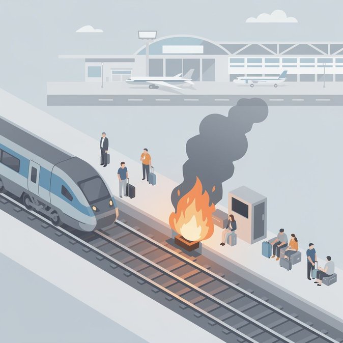 حريق قرب لو بورجيه يغلق خطي RER B وD ويعطل الوصول إلى المطار