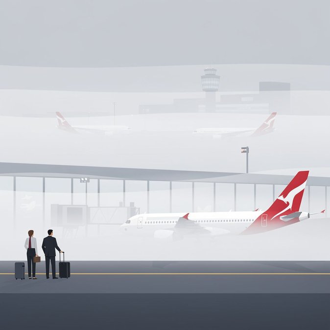 Flight-tracking data show multiple Qantas domestic services delayed on 22 June amid Sydney weather disruption