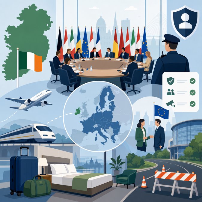 Irlanda ultima los preparativos logísticos para su Presidencia del Consejo de la UE de julio a diciembre de 2026, garantizando una entrada fluida para 30,000 delegados visitantes.