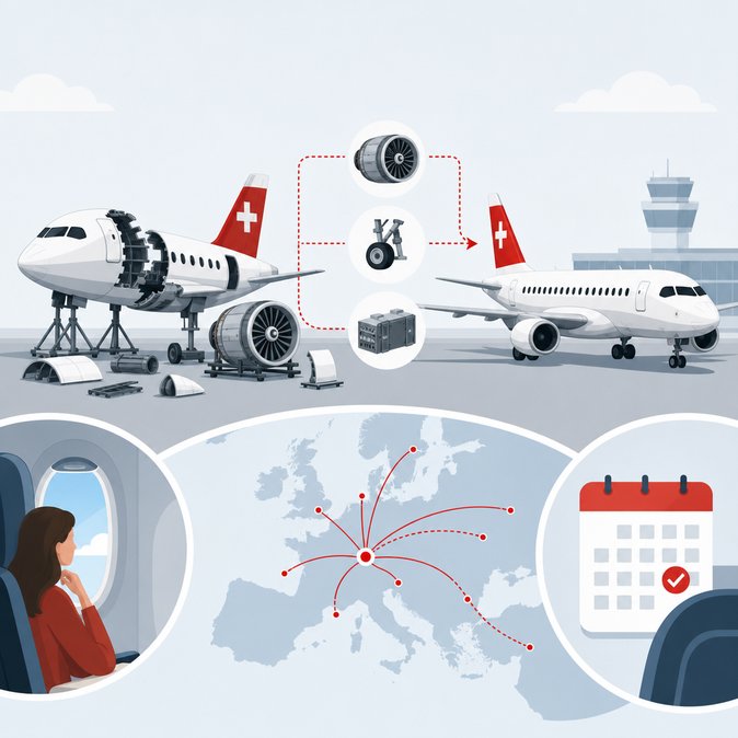 SWISS retires two Airbus A220-100s to cannibalise parts, safeguarding summer capacity