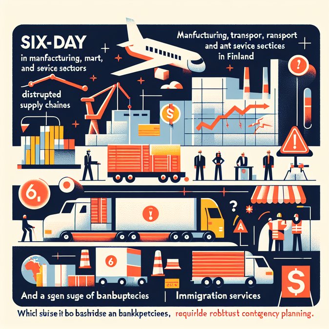 Six-day multi-sector strike continues, idling 200 firms and spotlighting Finland’s labour-mobility tensions