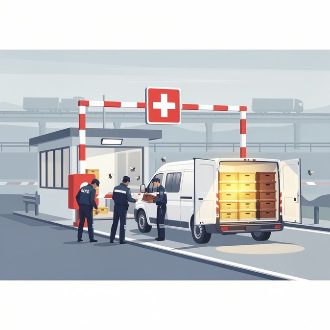 Swiss Customs Block Van Carrying 40 Unregistered Bee Colonies at German Border