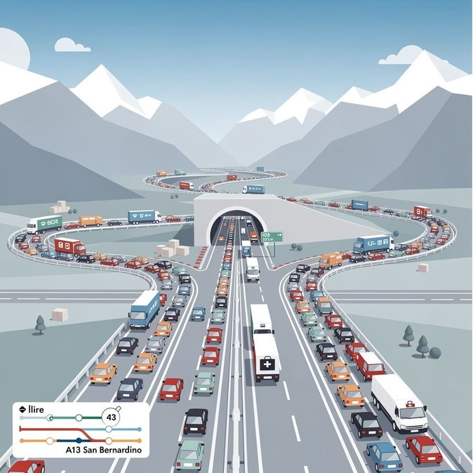 Gotthard road tunnel: weekend traffic forecast warns of 7-km northbound queues on 27 September