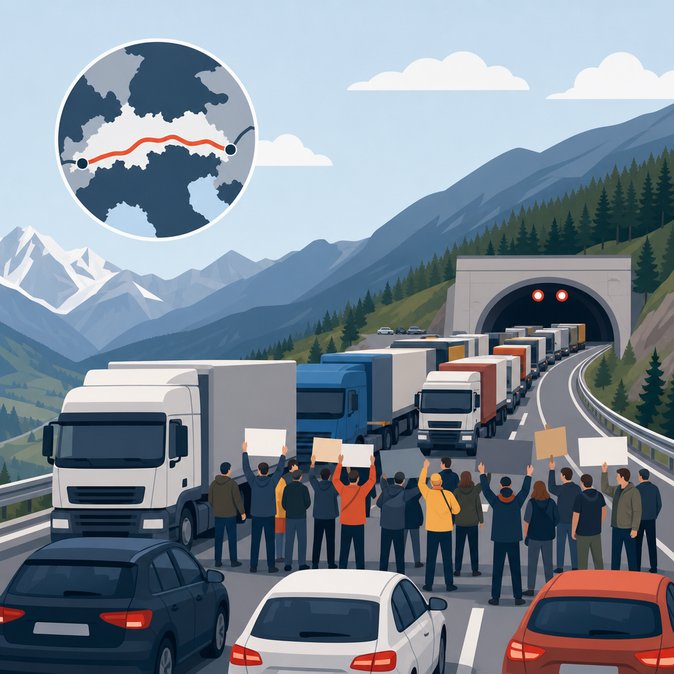Protest Blocks Brenner Motorway, Disrupting Germany-Italy Road Corridor