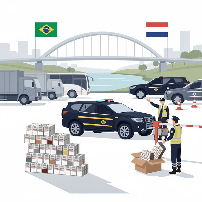 Federal Police seize 42,000 packs of contraband cigarettes at Paraguayan border, tighten checkpoints near Foz do Iguaçu