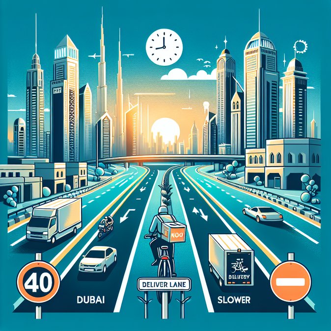 UAE Imposes New Lane Restrictions on Delivery Riders to Curb Road Risks