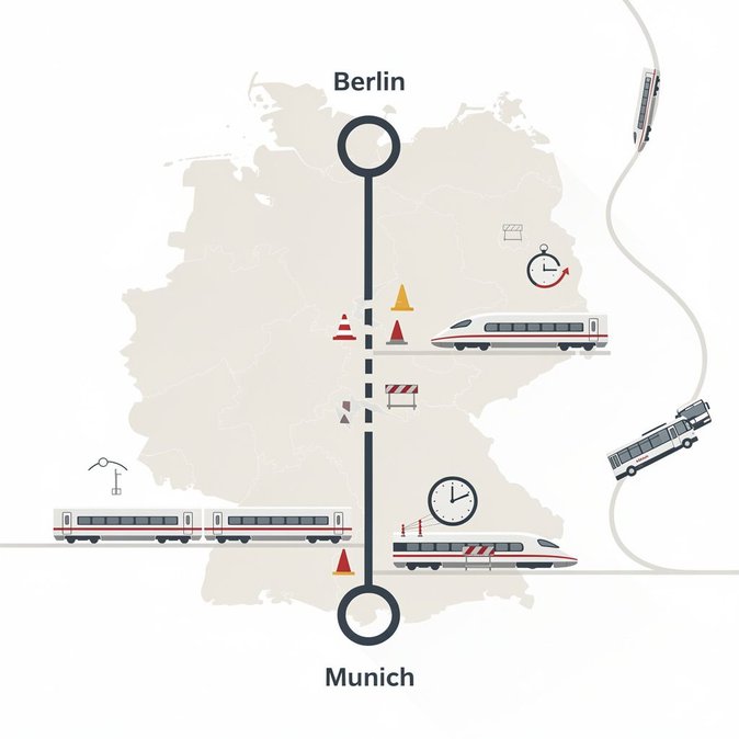 Three-month closure of Berlin–Bitterfeld high-speed corridor disrupts ICE business travel