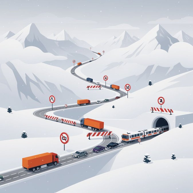 Fermeture des cols du Gothard, Grimsel et Furka : les premières neiges perturbent le corridor marchand nord-sud en Suisse