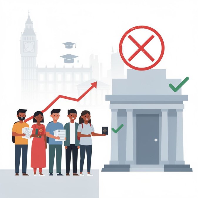 Le taux de refus de visa étudiant britannique pour les candidats indiens atteint 8 %, poussant les universités à réévaluer les risques
