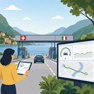 Live border-wait dashboard shows smooth crossings at Ponte Tresa on 25 May 2026