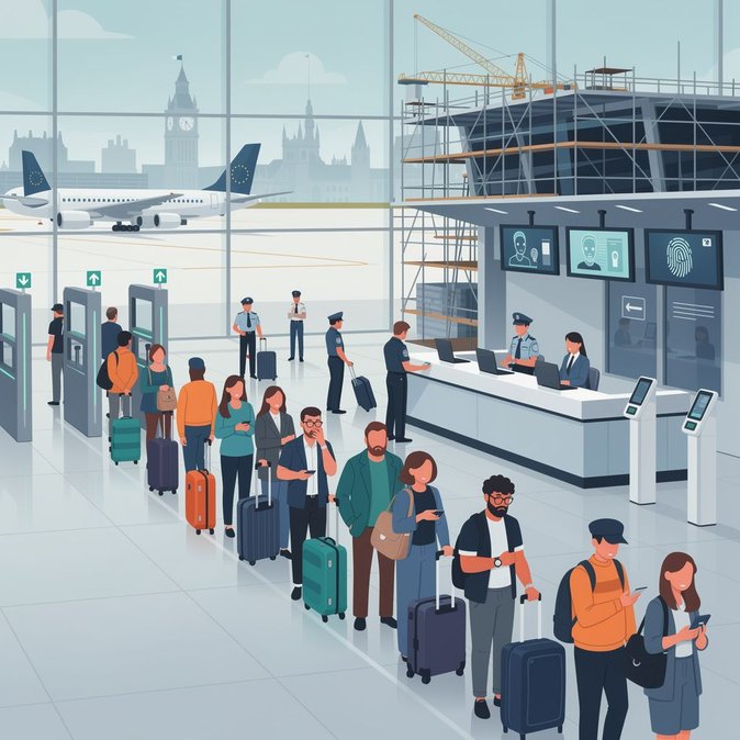Largas filas en el aeropuerto de Praga debido a que el nuevo Sistema de Entrada/Salida de la UE sobrecarga el control de pasaportes