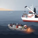 MSF vessel Oyvon rescues 31 migrants after boat set ablaze off Libya; Italy assigns Catania