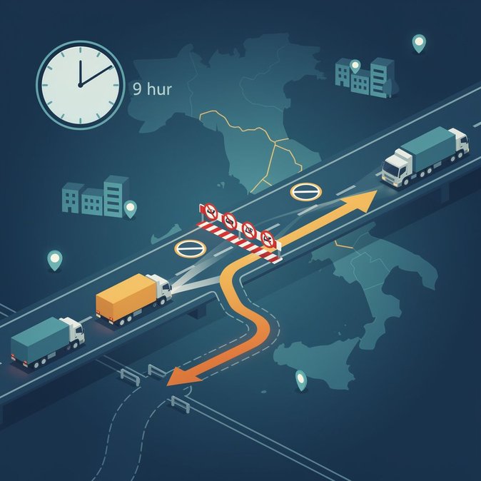 Night-time closure of A1 motorway near Caserta to accommodate hauliers’ protest