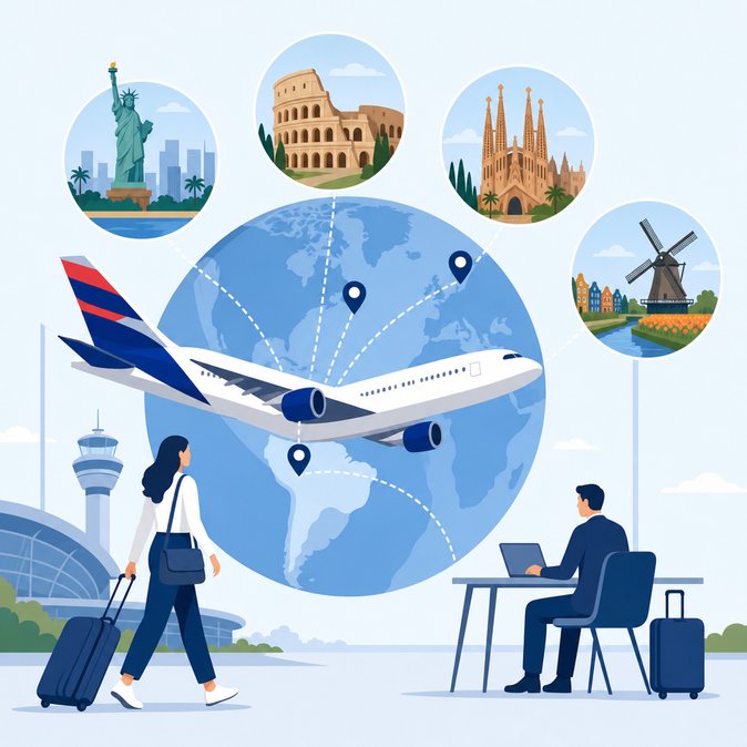 LATAM amplia frequências para EUA e Europa e adiciona Amsterdã à malha internacional a partir de abril de 2026