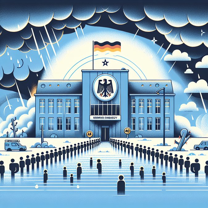 German Embassy in Tunis reopens after storm closures, offers priority re-bookings