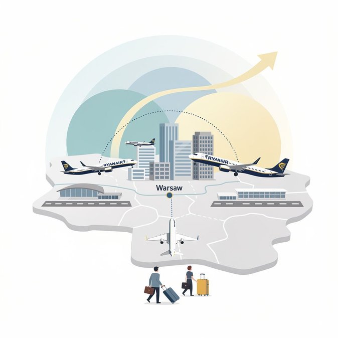 Ryanair dévoile son programme hivernal 2026 record depuis Varsovie, avec trois avions supplémentaires basés à Modlin