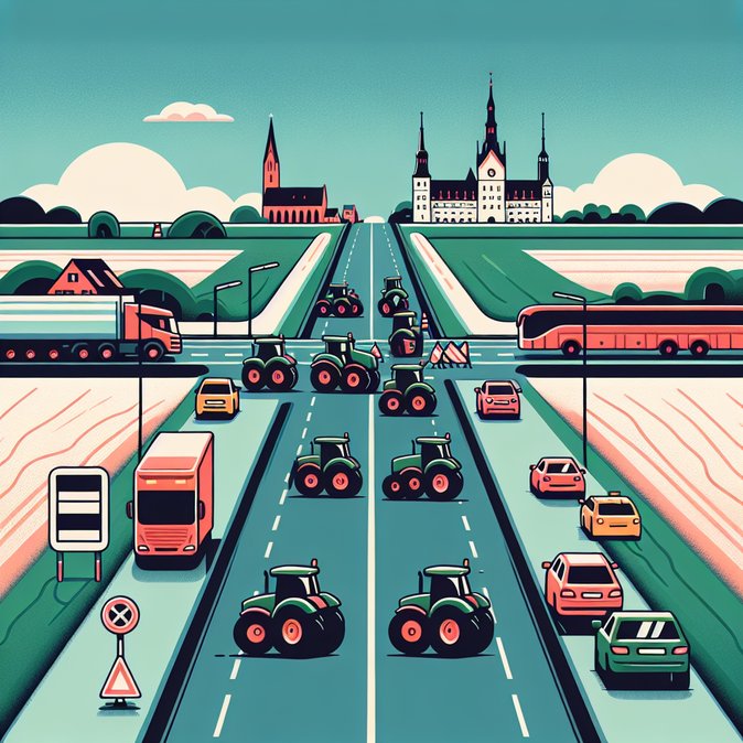 Polish Farmer Blockades Slow Traffic on Germany’s Eastern Gateways