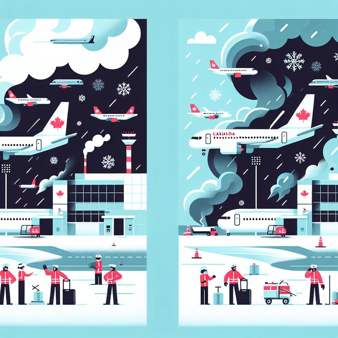 Winter storm triggers 65 flight cancellations and 301 delays across Canadian hubs
