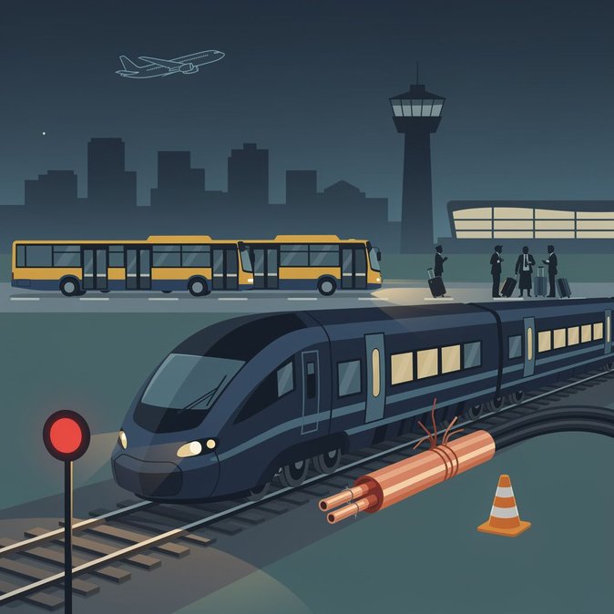 Le vol de câbles en cuivre perturbe les liaisons ferroviaires de Malpensa, obligeant à mettre en place des navettes en bus et laissant les voyageurs bloqués