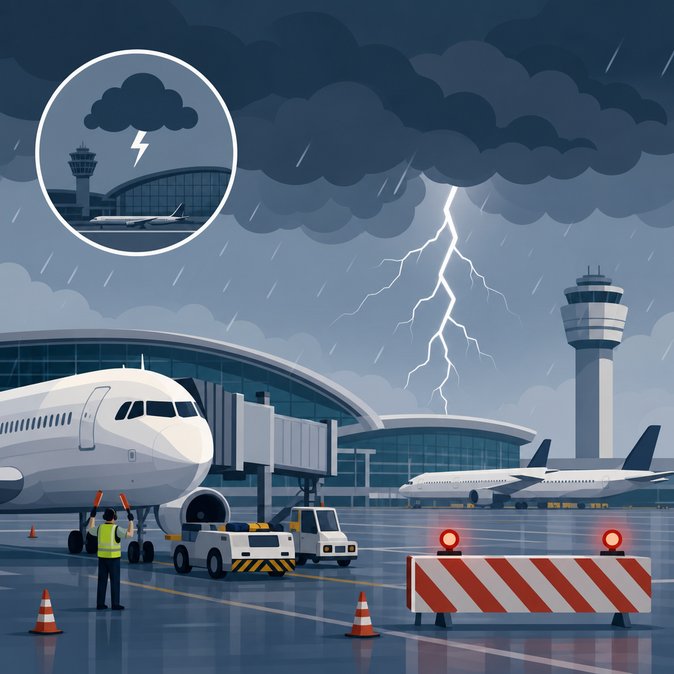 Tormenta eléctrica detiene brevemente las operaciones en el Aeropuerto de Bruselas, causando retrasos en cadena durante la mañana