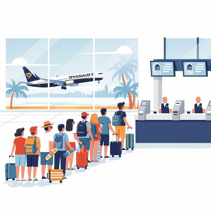 Ryanair met en garde contre un « chaos des files d’attente » dans les aéroports espagnols de vacances avec l’entrée en vigueur du Système d’Entrée/Sortie