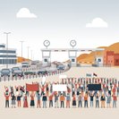 مئات يتظاهرون عند معبر الطرقال للمطالبة بتشديد الرقابة الحدودية