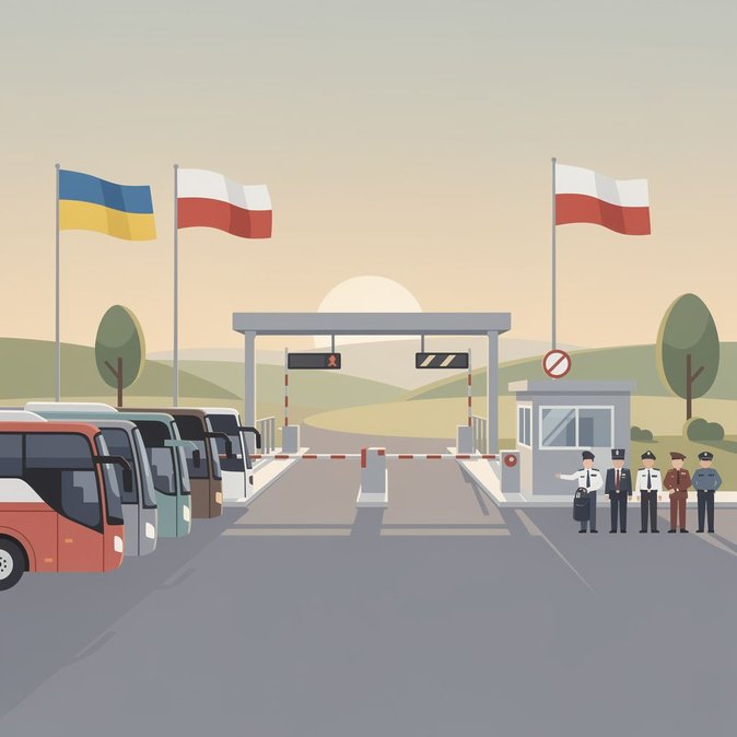 Polish Border Guard rejects claims it slowed bus processing on Ukraine frontier