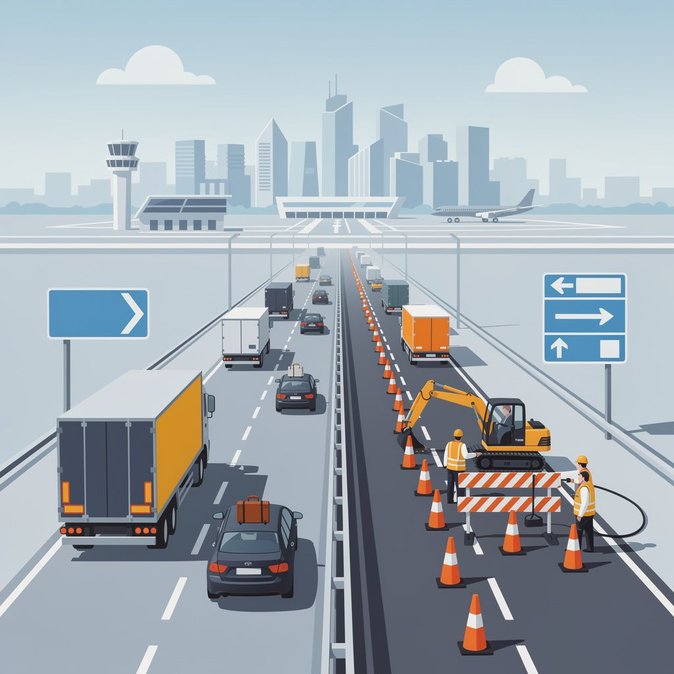 Fermeture d'une voie toute la journée sur le corridor D8 vers Prague pourrait perturber les transferts vers l'aéroport et les expéditions de marchandises
