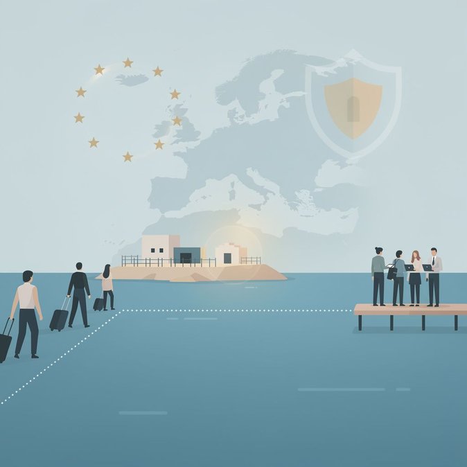 EU ministers in Nicosia affirm migrant-return ‘hub’ plan will respect human-rights rules