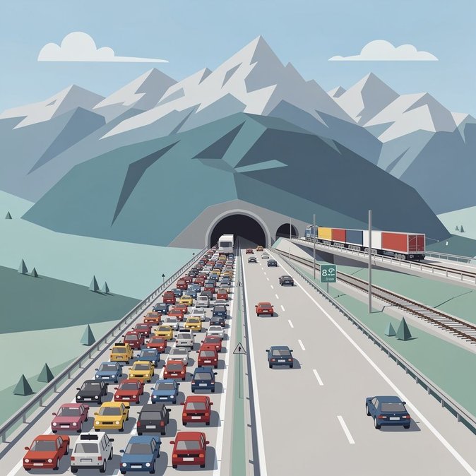 Gotthard Tunnel queues stretch 20 km as Swiss holiday exodus begins