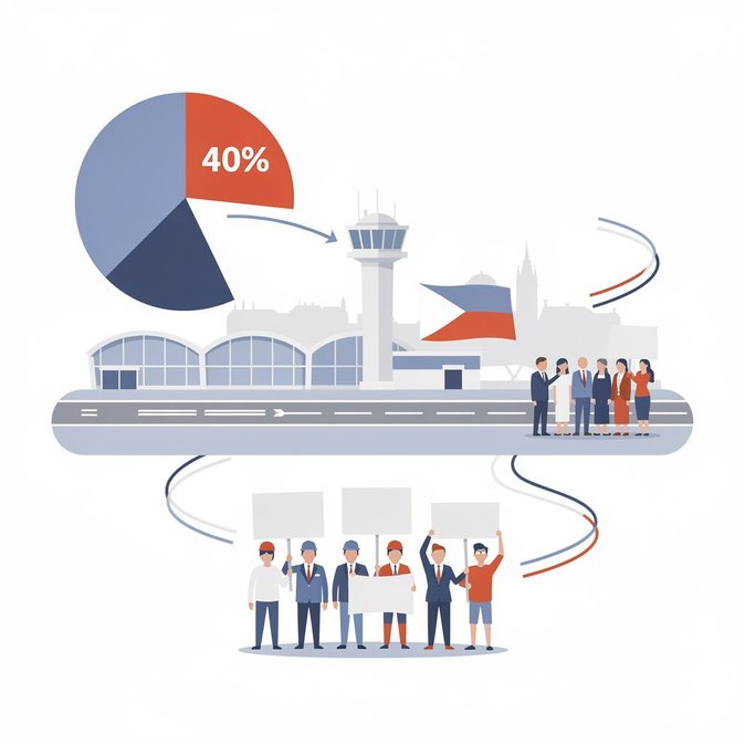 Czech Government Revives Plan to Float 40 % Stake in Prague Airport