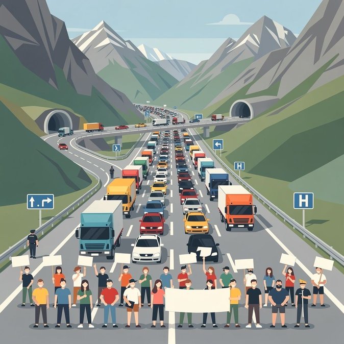 Protest Blocks Tyrol’s Fernpass Route; Hundreds of Vehicles Halted as Citizens Demand Rethink of €500 Million Expansion Plan