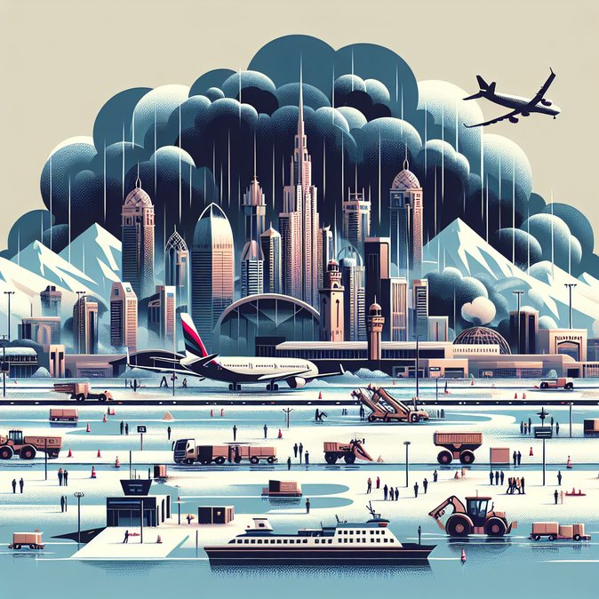 Stormy weather grounds UAE ferries and slows airport traffic as authorities activate contingency plans