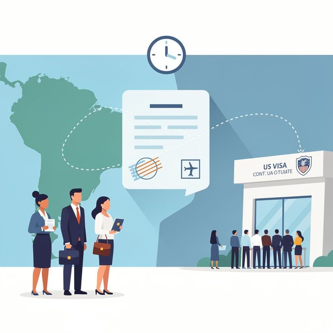 تراجع تأخيرات مقابلات تأشيرات الولايات المتحدة: ريو وريسيفي أقل من 15 يومًا، ساو باولو شهر واحد فقط