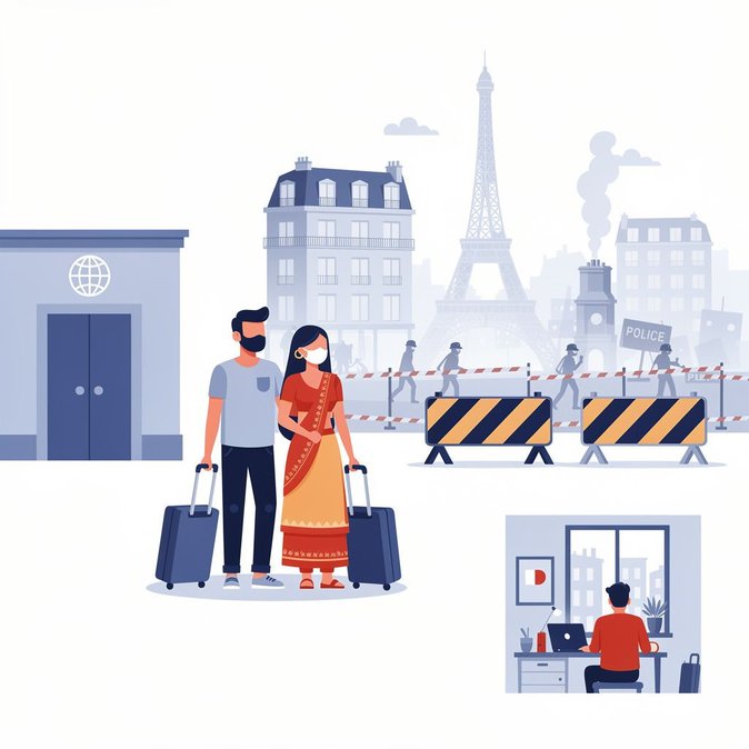 India Issues Caution Advisory for Nationals in France as Unrest Spreads