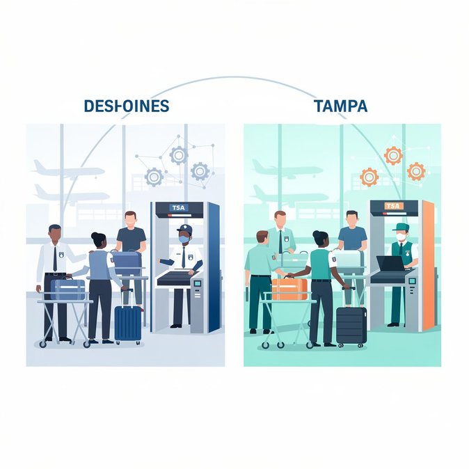 Los aeropuertos de Des Moines y Tampa se suman al programa de privatización ‘Gold+’ de la TSA