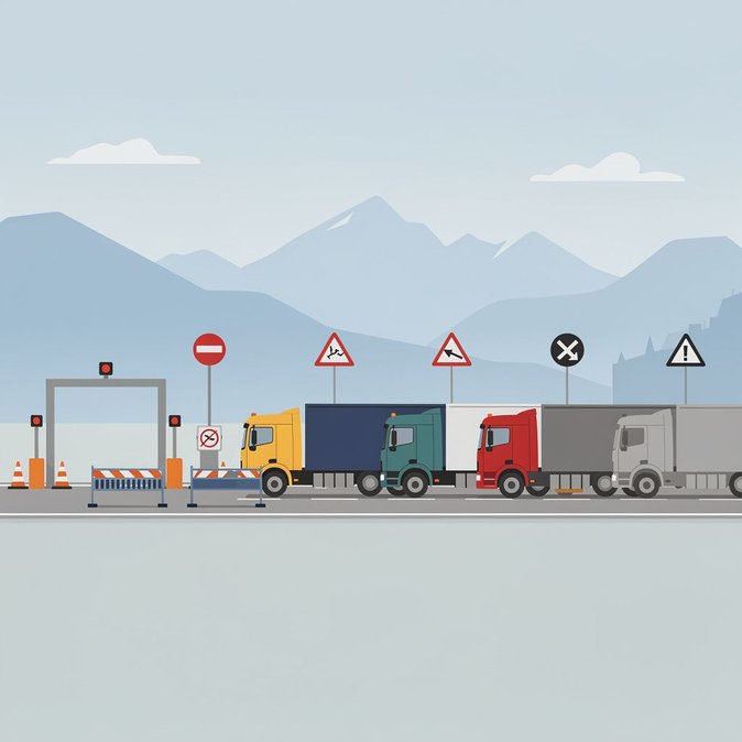 Austrian police ground unsafe foreign trucks in Vorarlberg border corridor checks