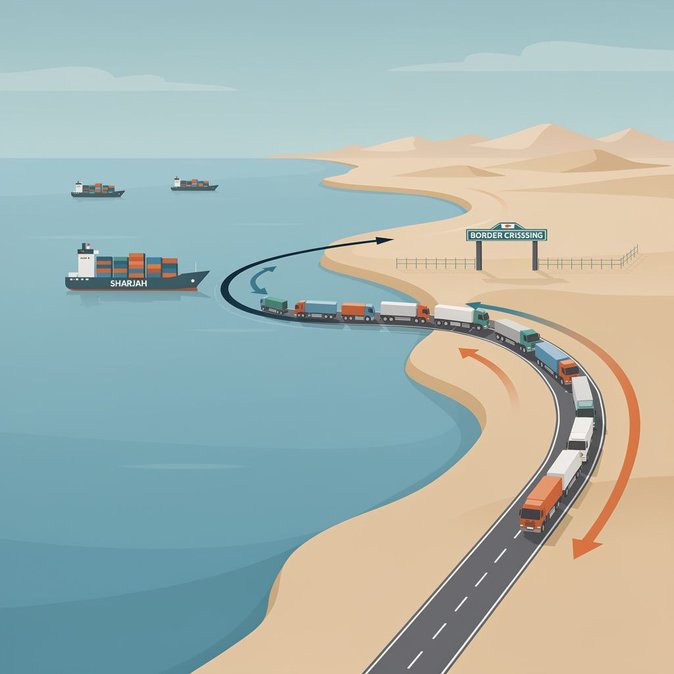 Corredor logístico marítimo-terrestre Sharjah-Omán registra un aumento del 66 % en el valor de la carga durante los primeros tres meses