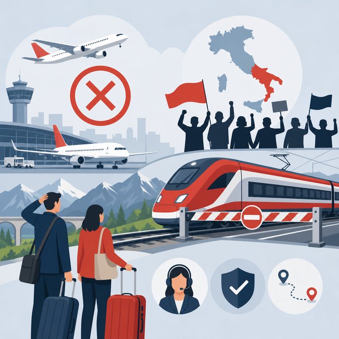 Nation-wide Italian transport strike spills over to Austria: Vienna flights and Railjet services hit