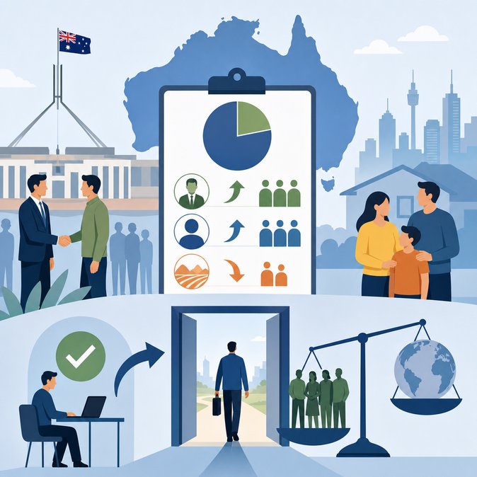 Australia finaliza el Programa de Migración 2026-27: más plazas para trabajadores calificados y parejas, cuotas regionales más estrictas
