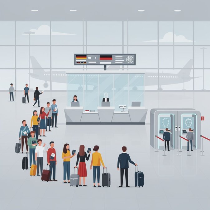 Aeropuertos alemanes advierten de colas de dos horas con la entrada en vigor del nuevo Sistema de Entrada/Salida de la UE