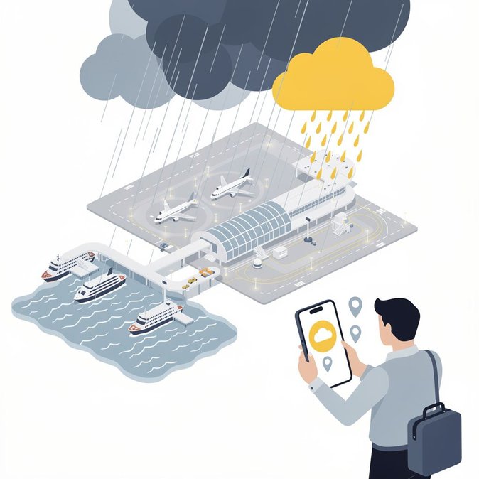Yellow Rainstorm warning disrupts early-morning flights and ferries across Hong Kong