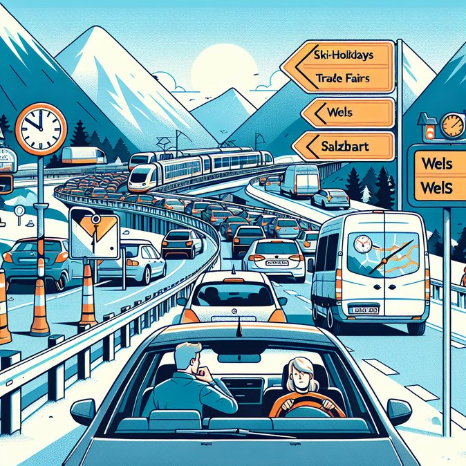 تحذير من الازدحام المروري عند العودة بسبب تزامن المعارض التجارية مع تغيير العطلات، وفقًا لـ ARBÖ