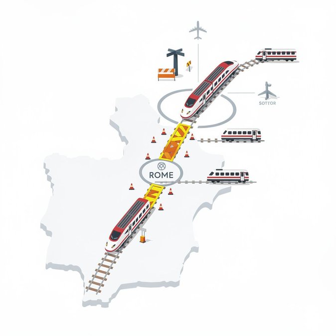 Travaux sur les voies de Roma Termini : déviation des trains longue distance jusqu'au 19 septembre