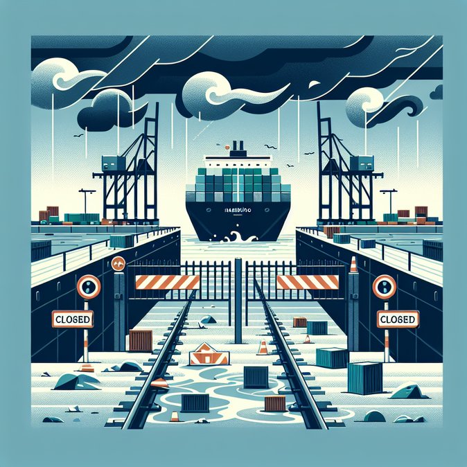 Port of Hamburg and rail freight links freeze as severe weather snarls supply chains