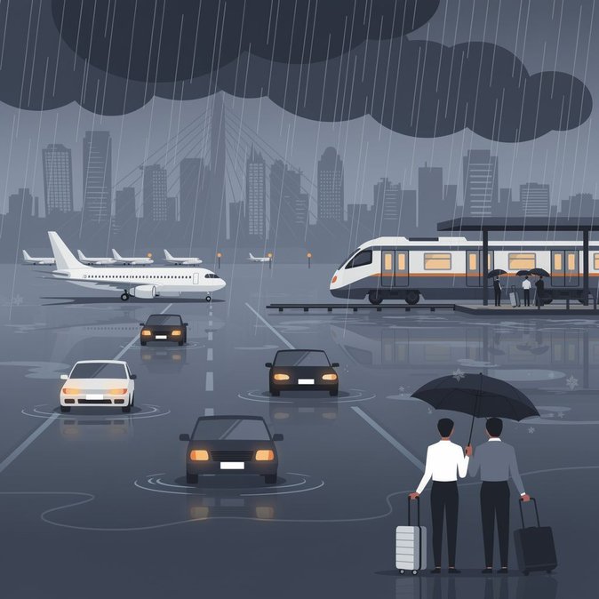 Red Alert Rains Muddle Mumbai—Flights Diverted, Trains Delayed, Corporate Travellers Warned